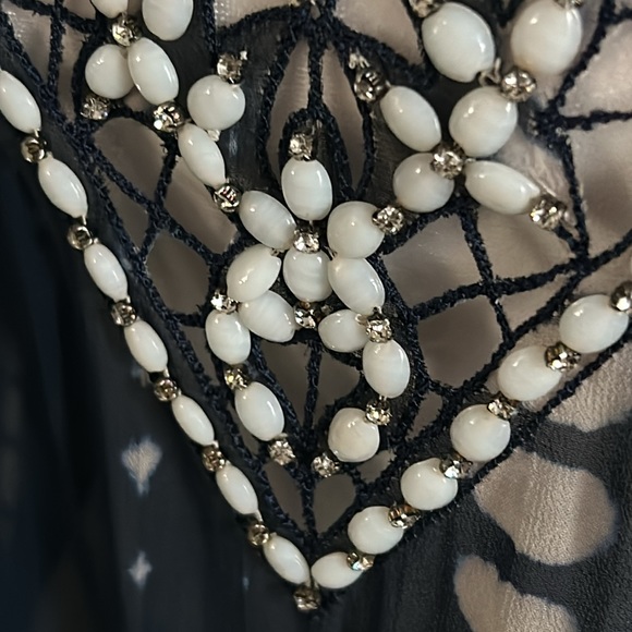 New Women's Debbie Katz South Beach Silk Beaded Kraftan Swimsuit Beach Coverup - Picture 4 of 12